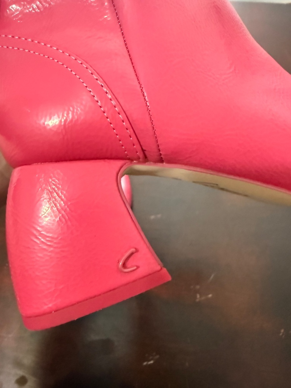 Circus by Sam Edelman Hot Pink Patent Ankle Boots Size 8 - Picture 5 of 7